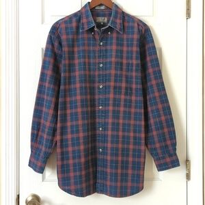 Lord & Taylor 90's Vintage Plaid Rugged American Long Sleeve Button Down Shirt L